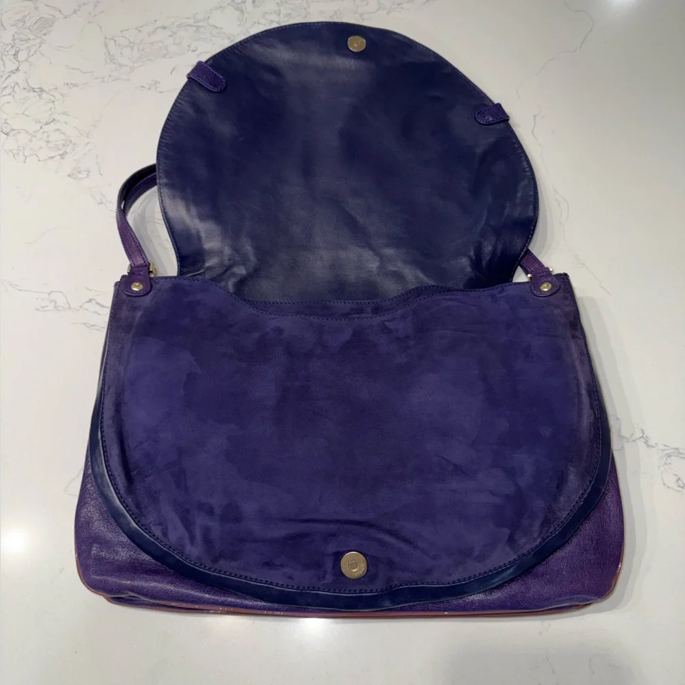 Vintage Versace Suede & Leather Shoulder Flap Messenger Bag - Picture 15 of 16